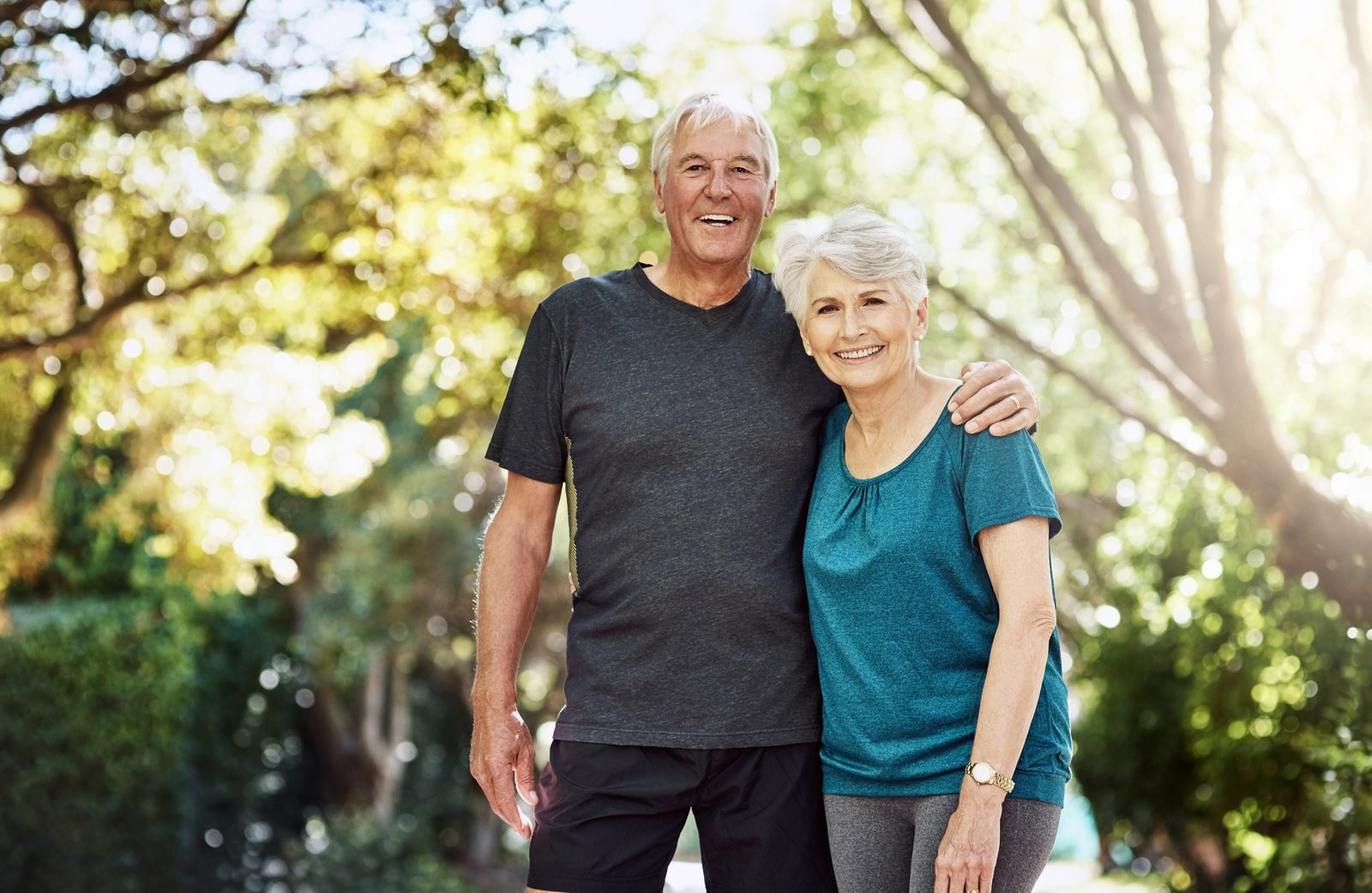 Active senior couple